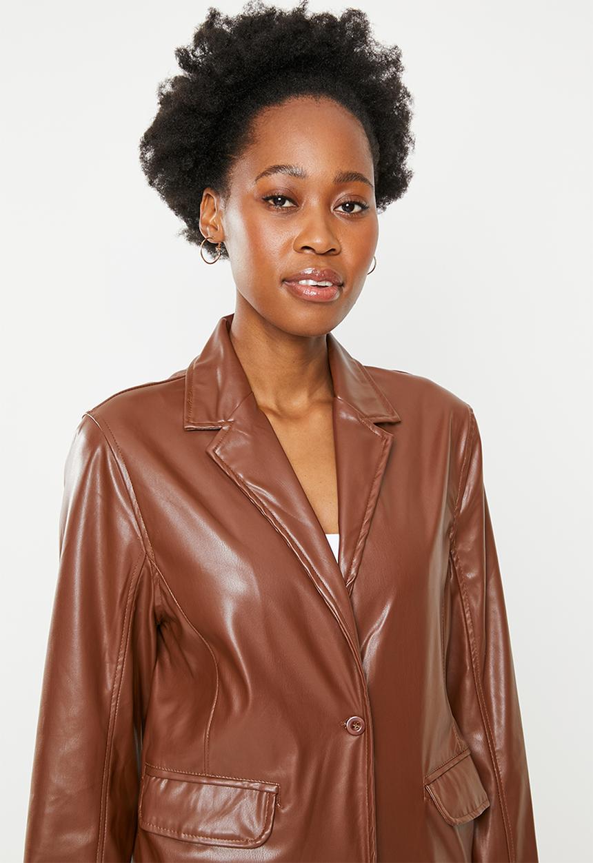 dailyfriday - Pu blazer - choc