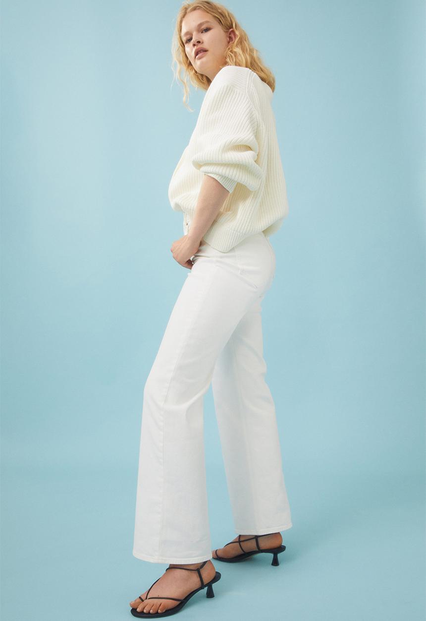 H&M - Wide high jeans - white