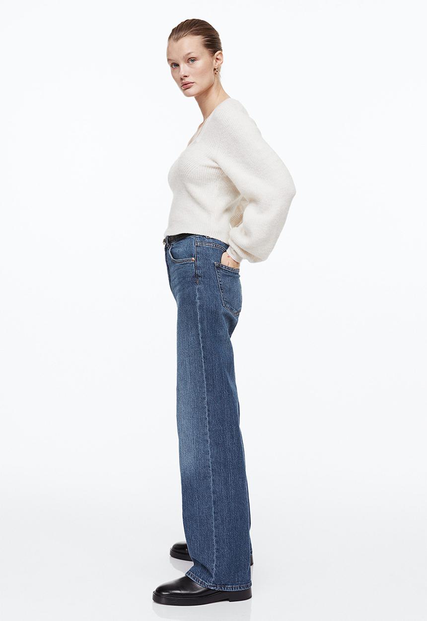 H&M - Wide high jeans - denim blue
