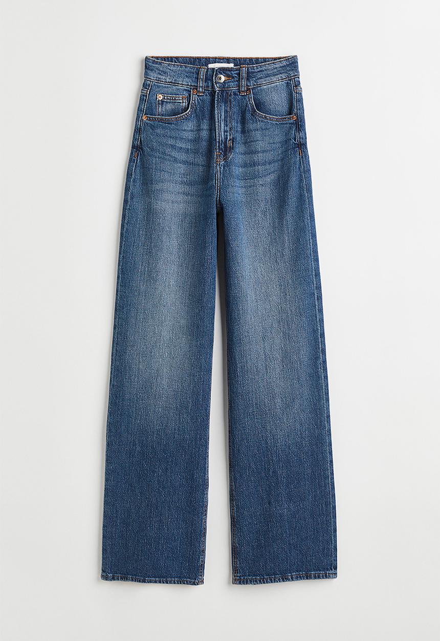H&M - Wide high jeans - denim blue