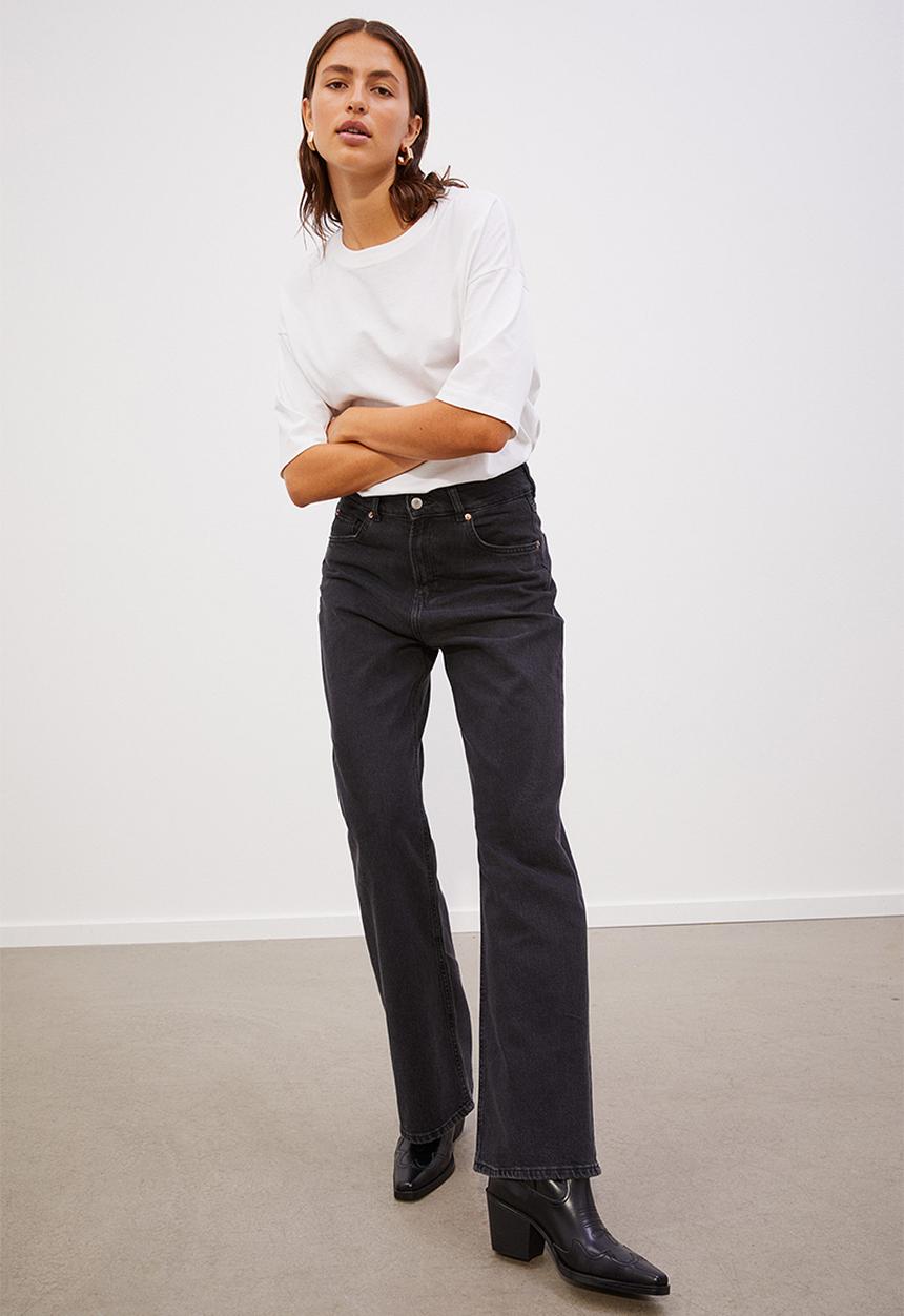 H&M - Wide high jeans - dark grey