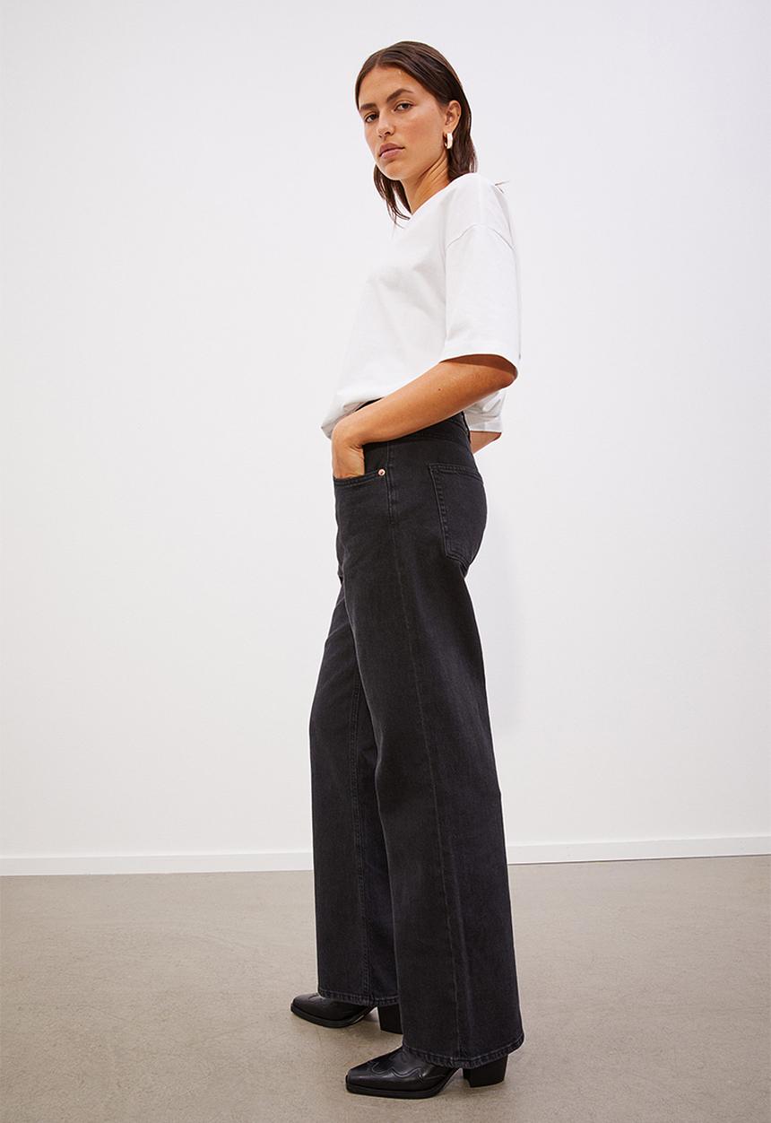 H&M - Wide high jeans - dark grey