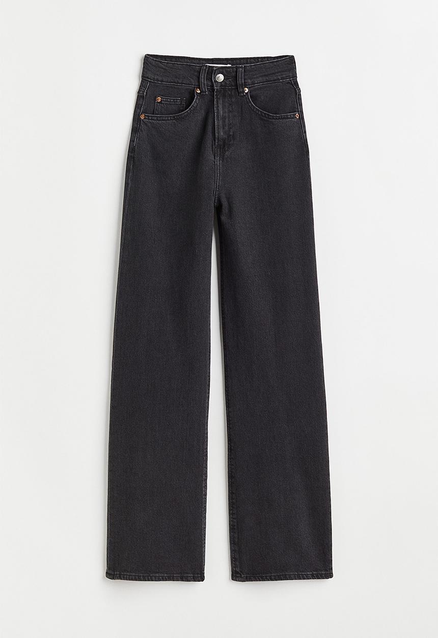 H&M - Wide high jeans - dark grey