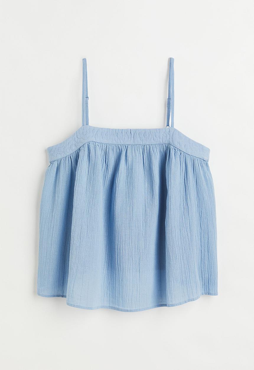 H&M - Crinkled top - light blue