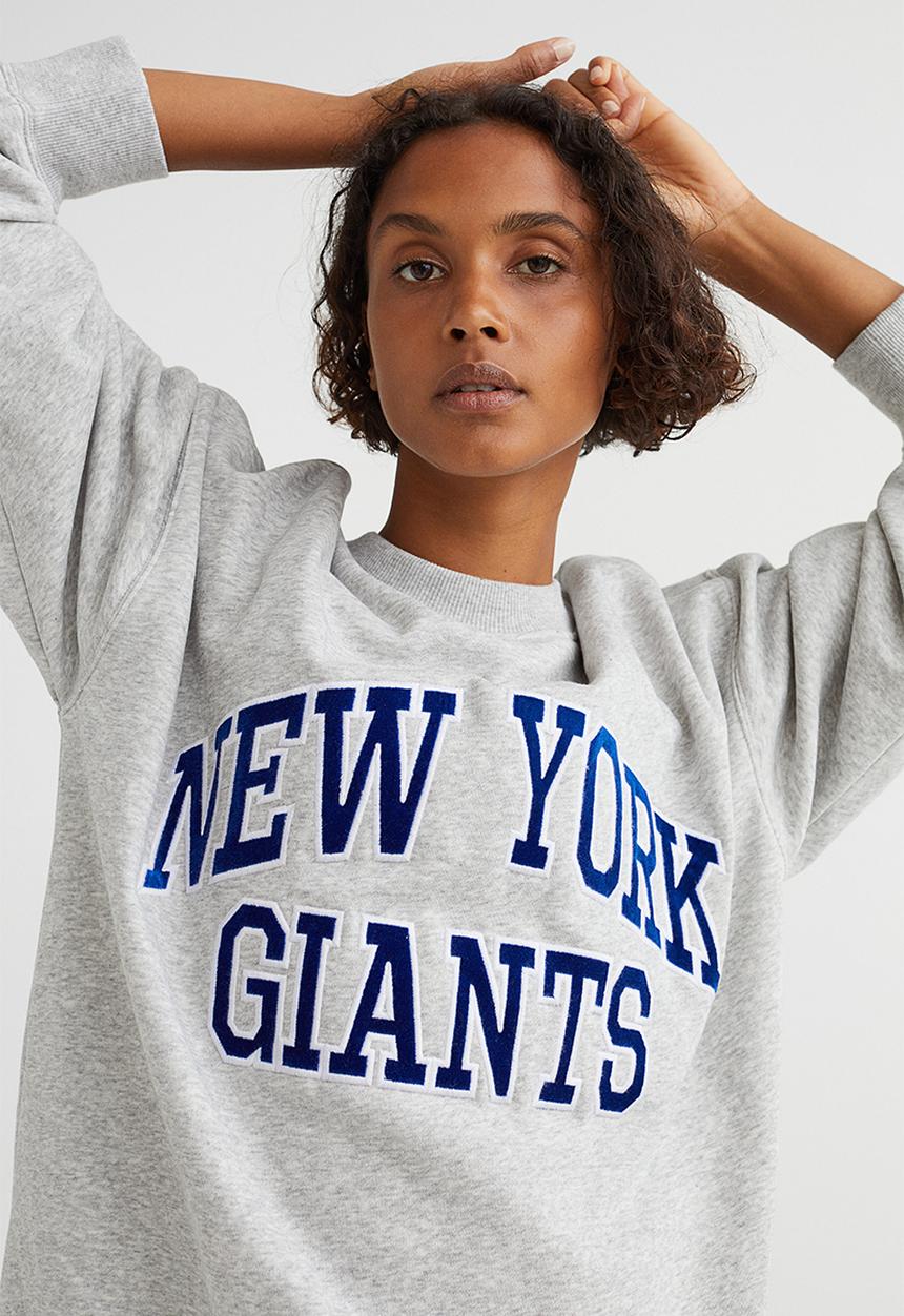 H&M - Oversized sweatshirt - grey marl/new york giants