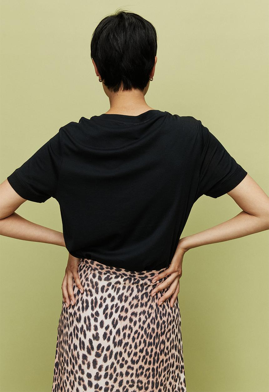 H&M - Viscose skirt - beige/leopard print