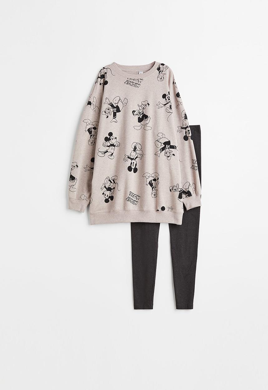 H&M - Printed pyjamas - beige/mickey mouse