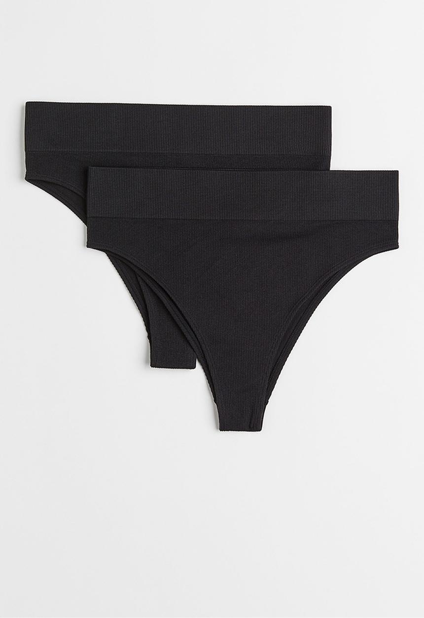 H&M - 2 Pack brazilian briefs - black 