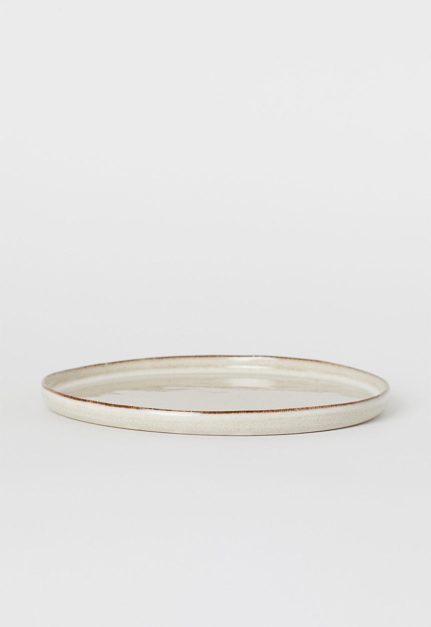 H&M - Large stoneware plate - beige