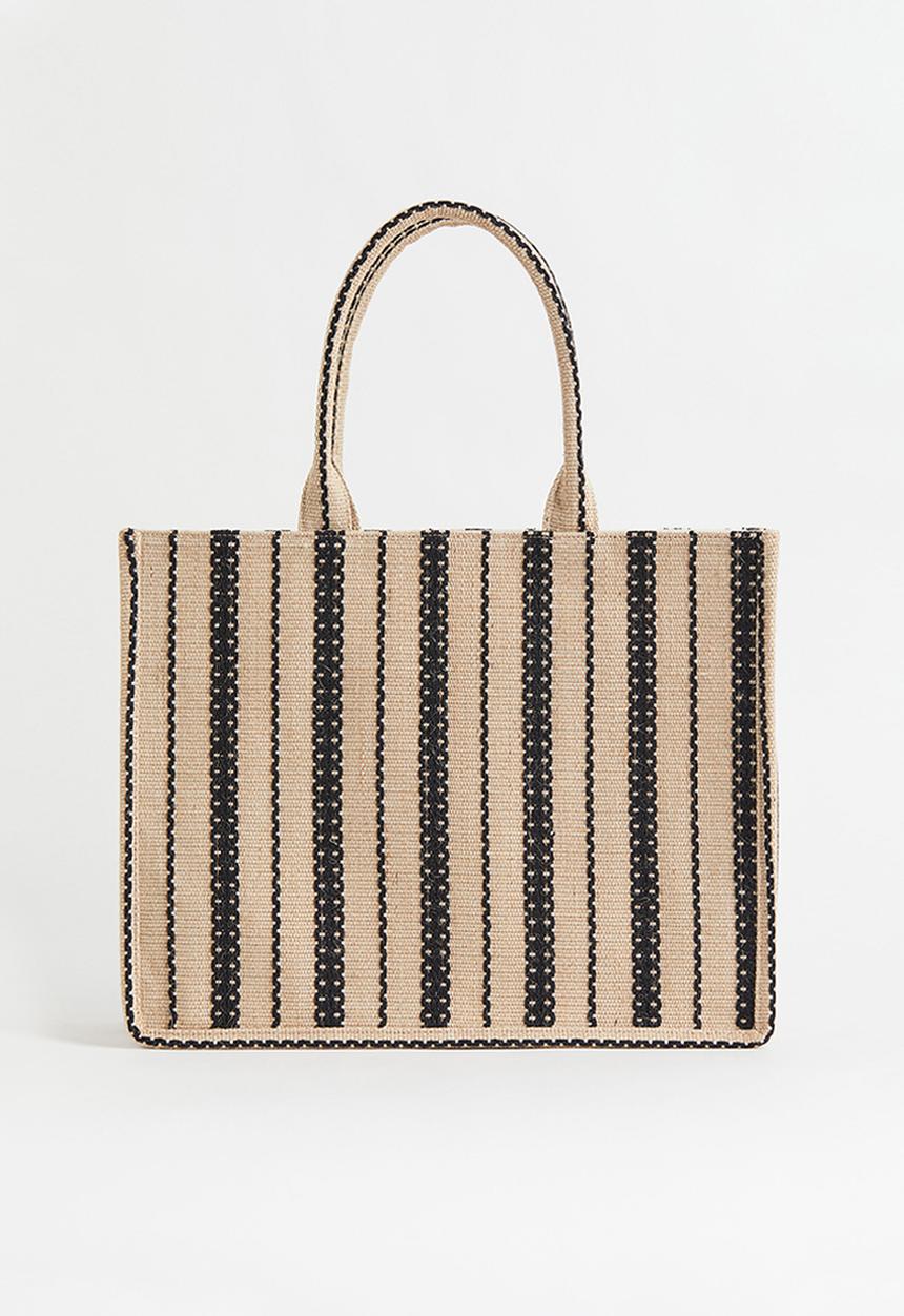 H&M - Jacquard-weave handbag - beige/multi