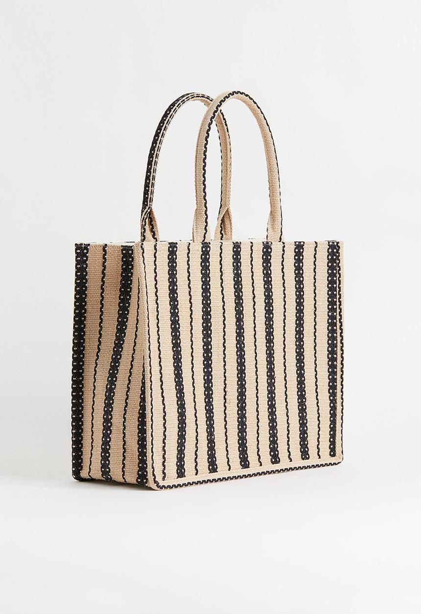 H&M - Jacquard-weave handbag - beige/multi