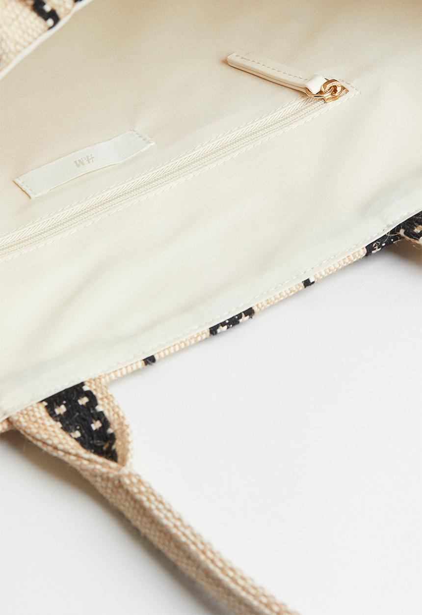 H&M - Jacquard-weave handbag - beige/multi