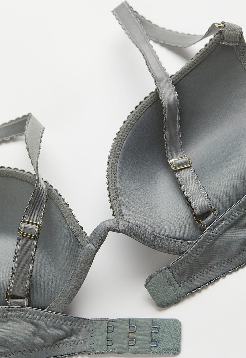 H&M - Jersey push-up bra - grey-green 