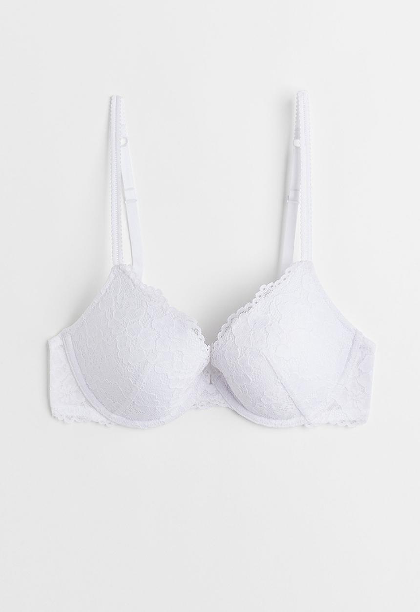 H&M - Lace push-up bra - white
