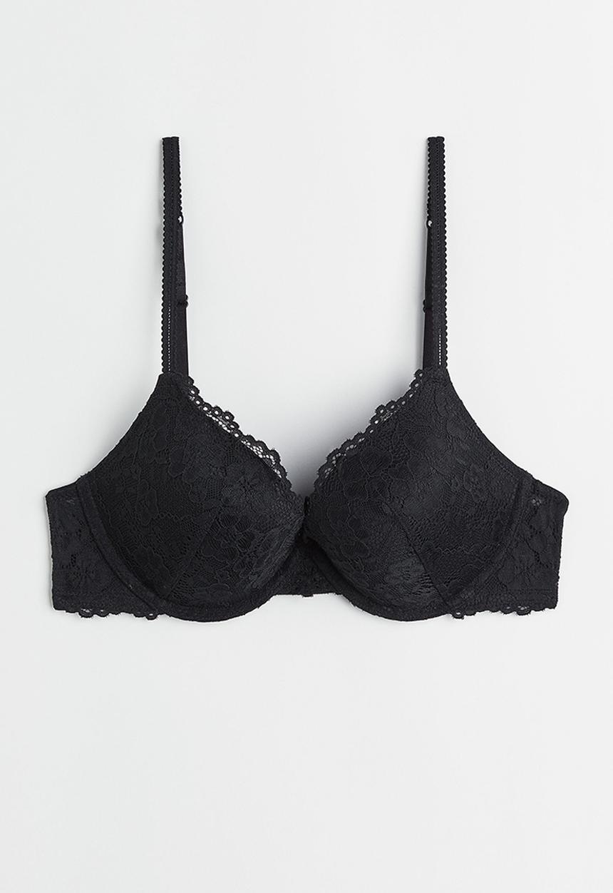 H&M - Lace push-up bra - black