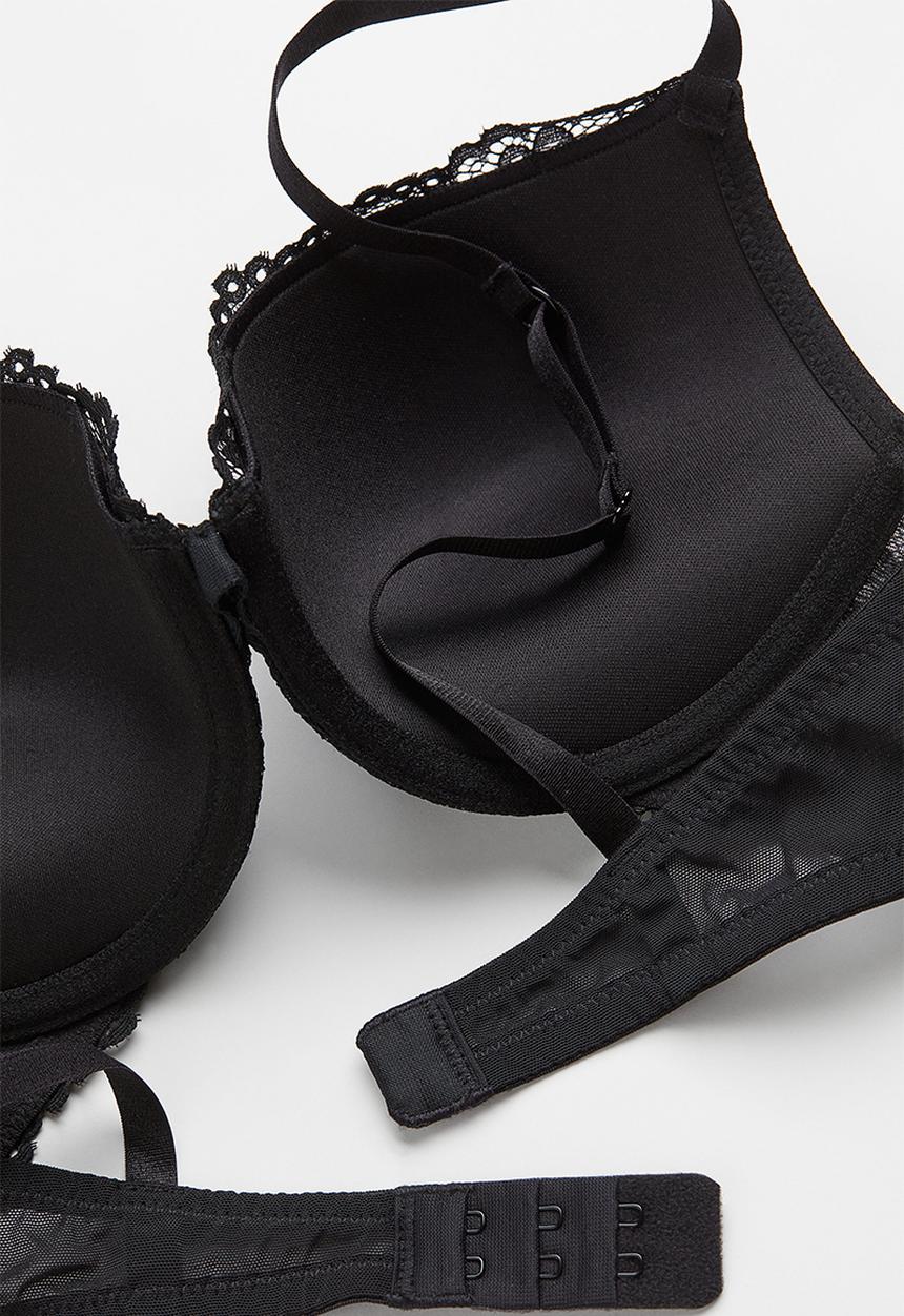 H&M - Lace push-up bra - black 