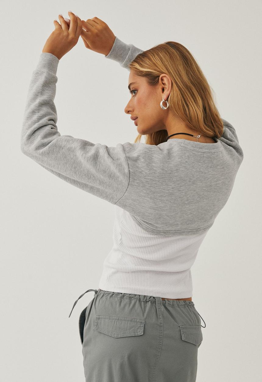 Supré  - Addie ultra crop sweat - grey marle