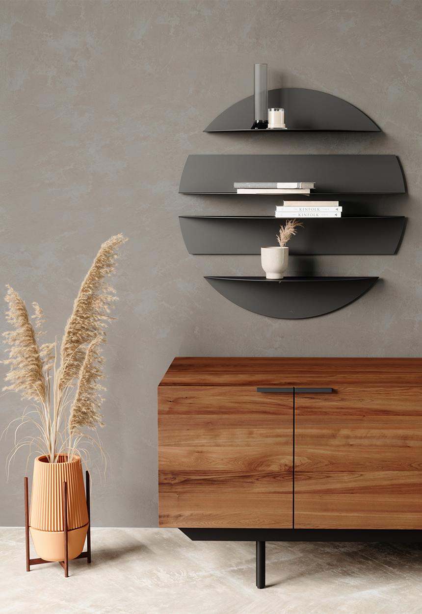 Umbra - Solis set of 4 steel shelves - black