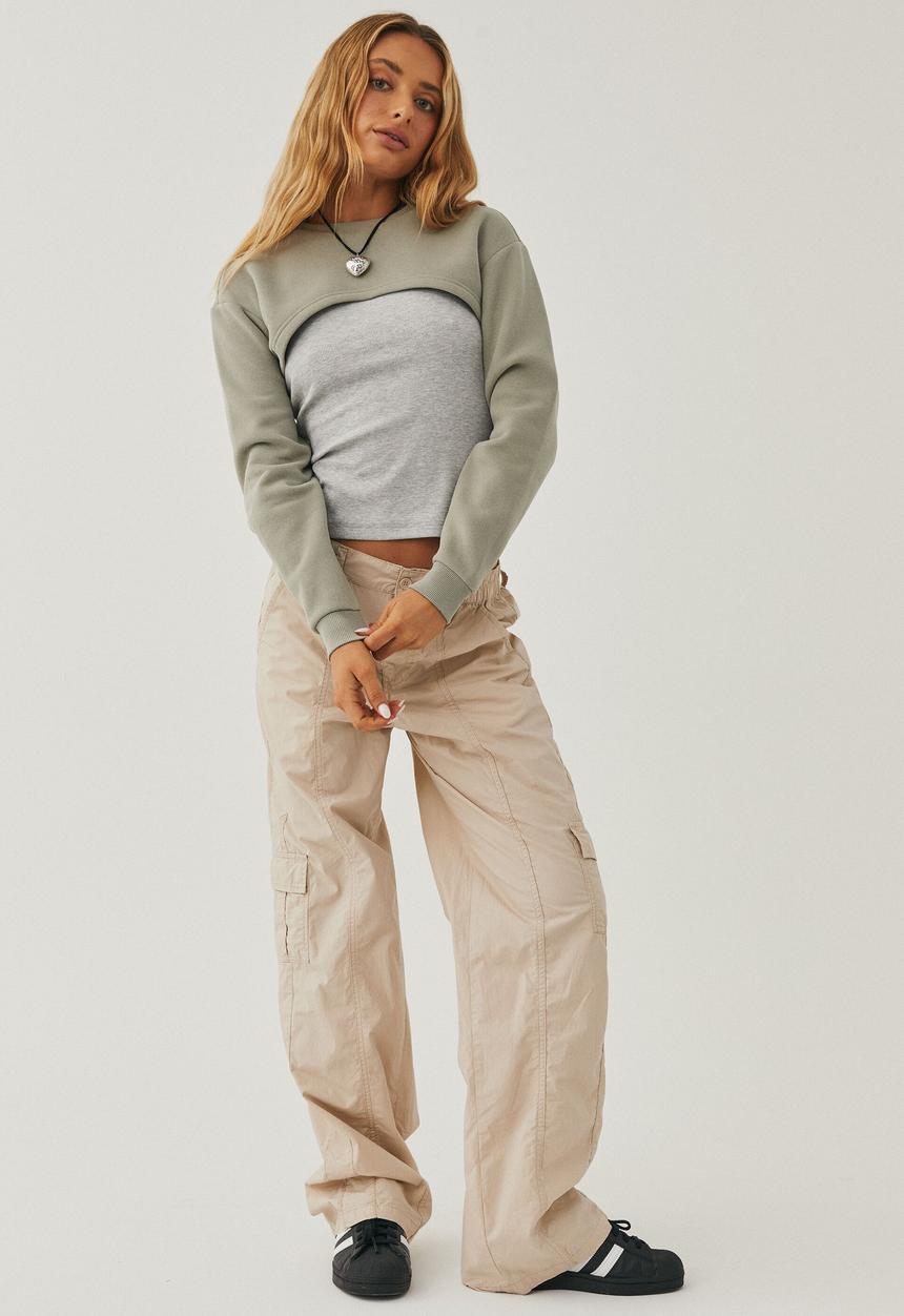 Supré  - Addie ultra crop sweat - desert sage
