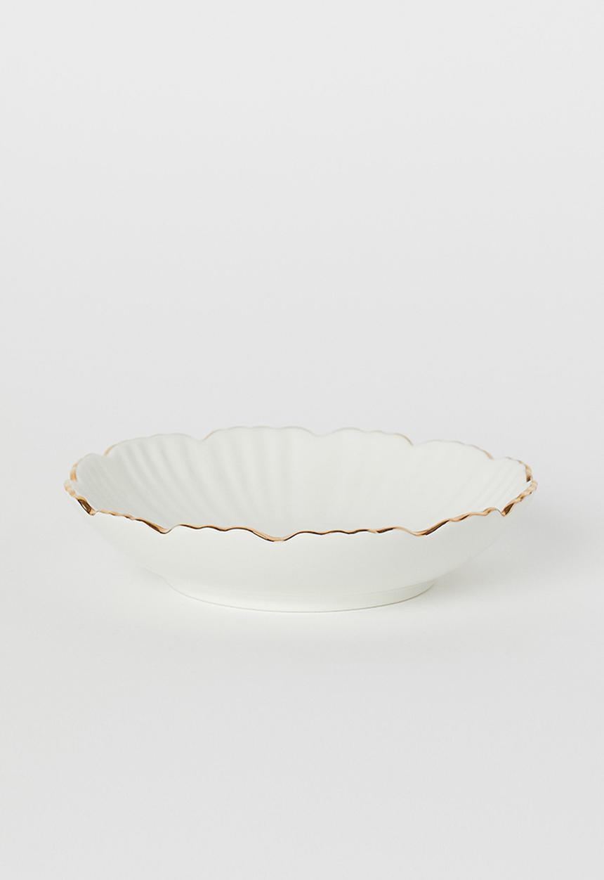 H&M - Shallow porcelain dish - white/multi