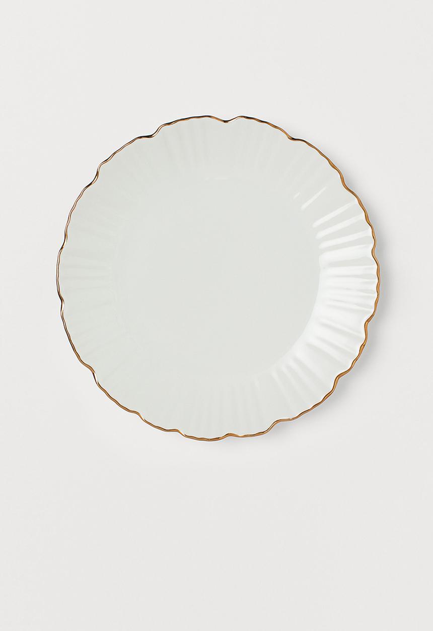 H&M - Porcelain plate - white