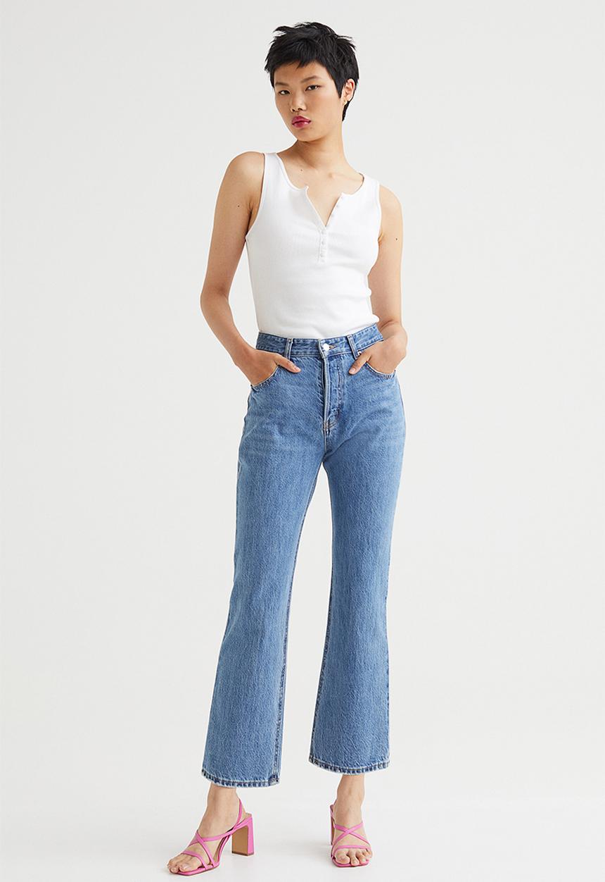 H&M - Ribbed cotton sleeveless top - white
