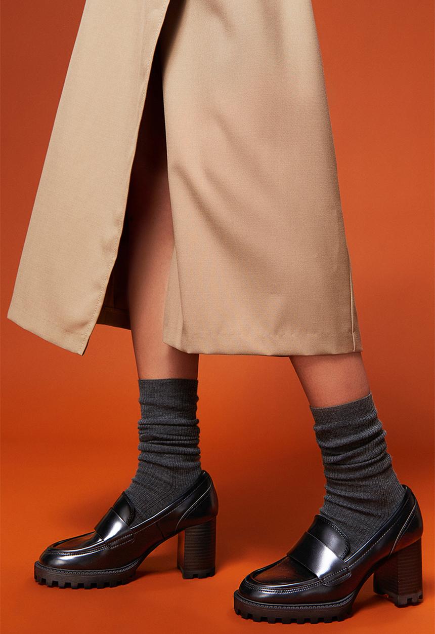 H&M - Chunky heeled loafers - black