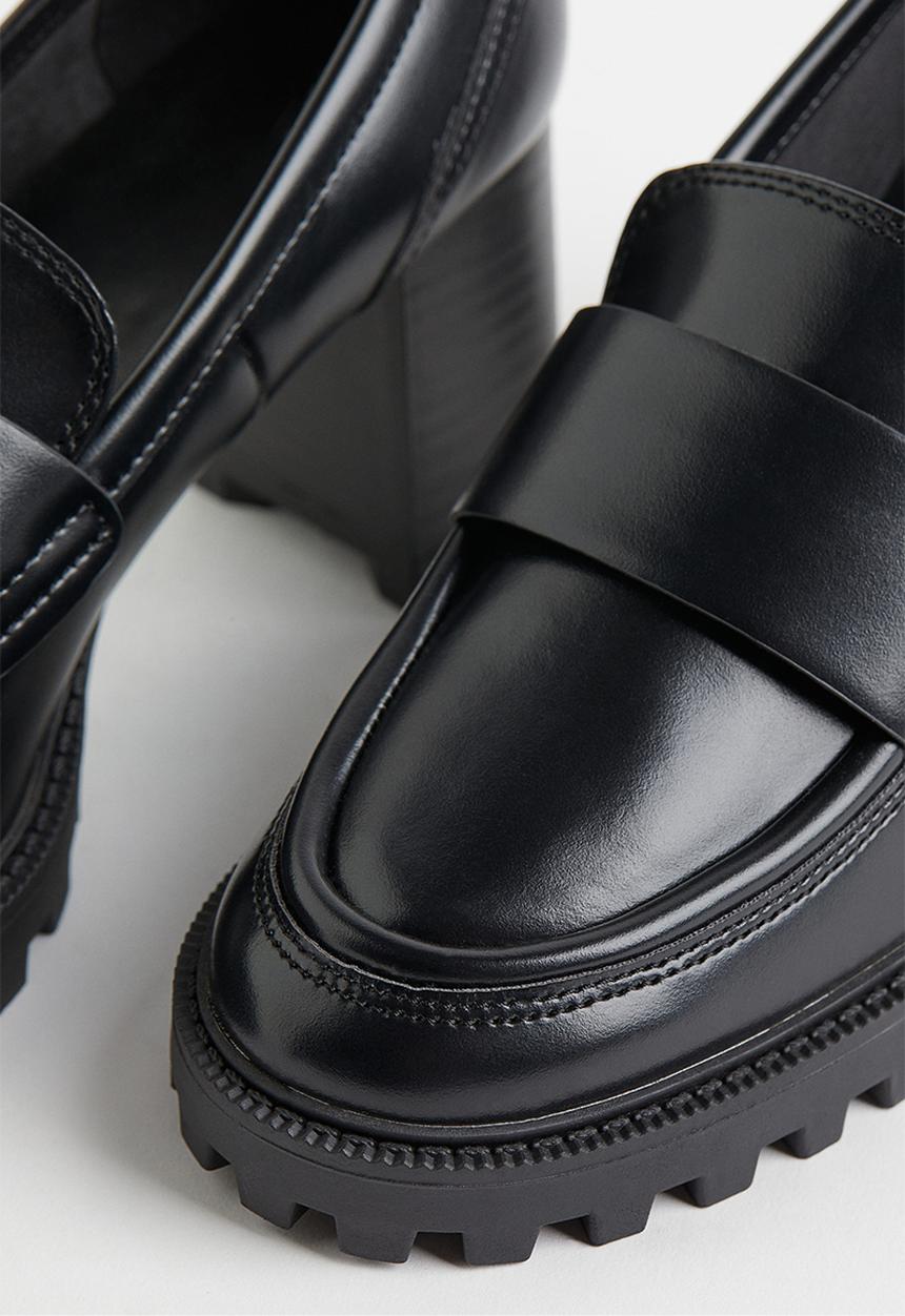 H&M - Chunky heeled loafers - black