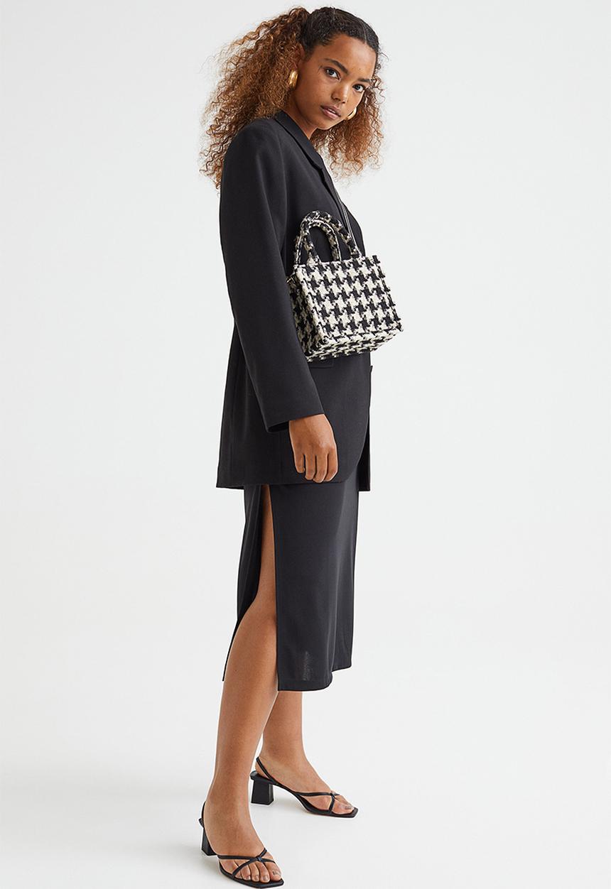H&M - Small handbag - black/dogtooth patterned