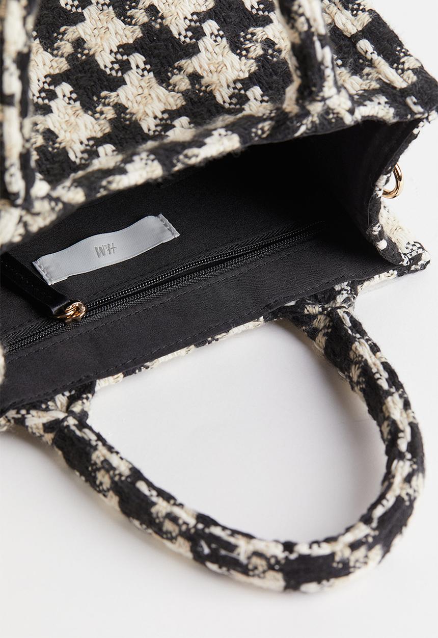 H&M - Small handbag - black/dogtooth patterned