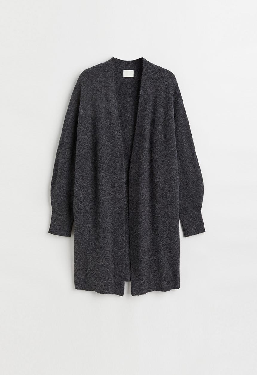 H&M - Long cardigan - dark grey marl