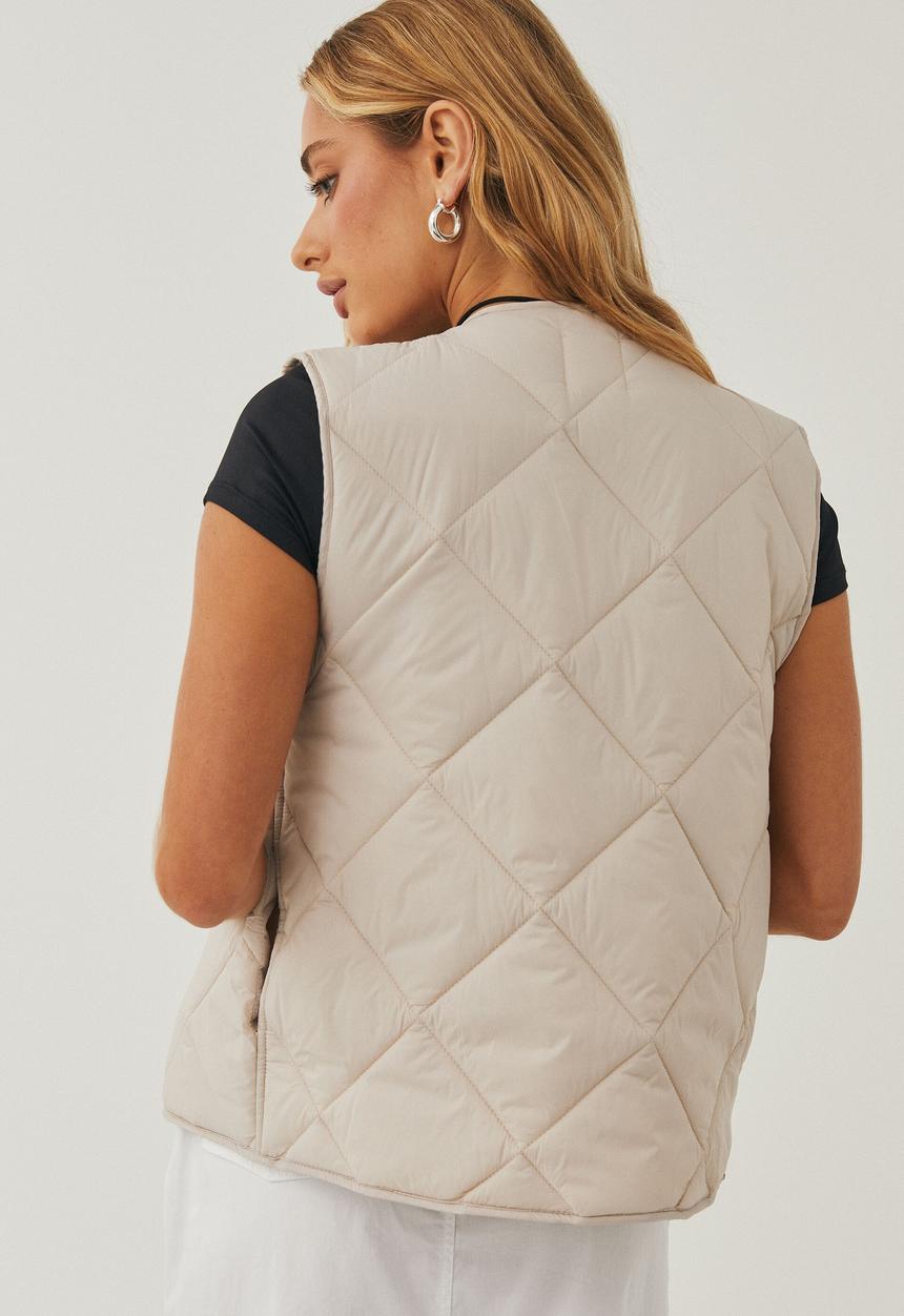 Supré  - Dotty quilted puffer vest - canvas beige