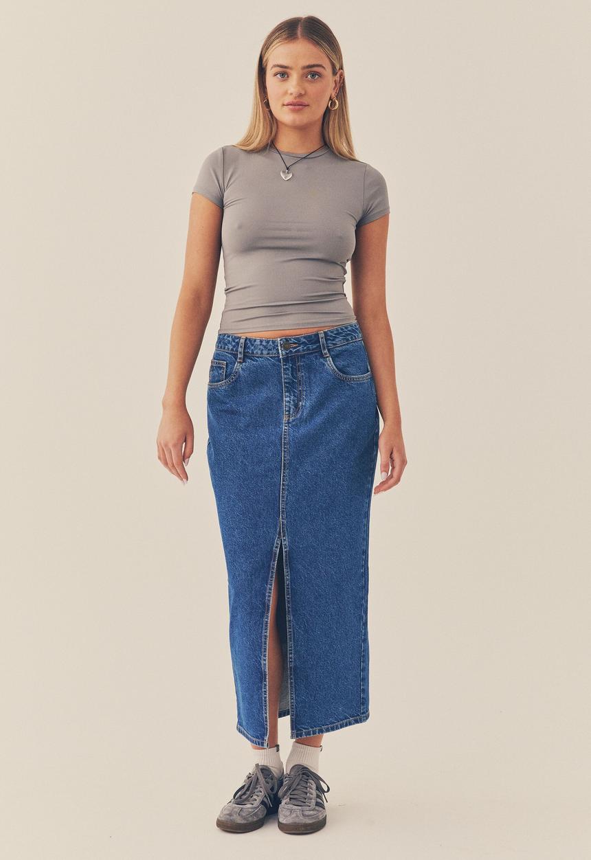 Supré  - Shay short sleeve top - cement grey