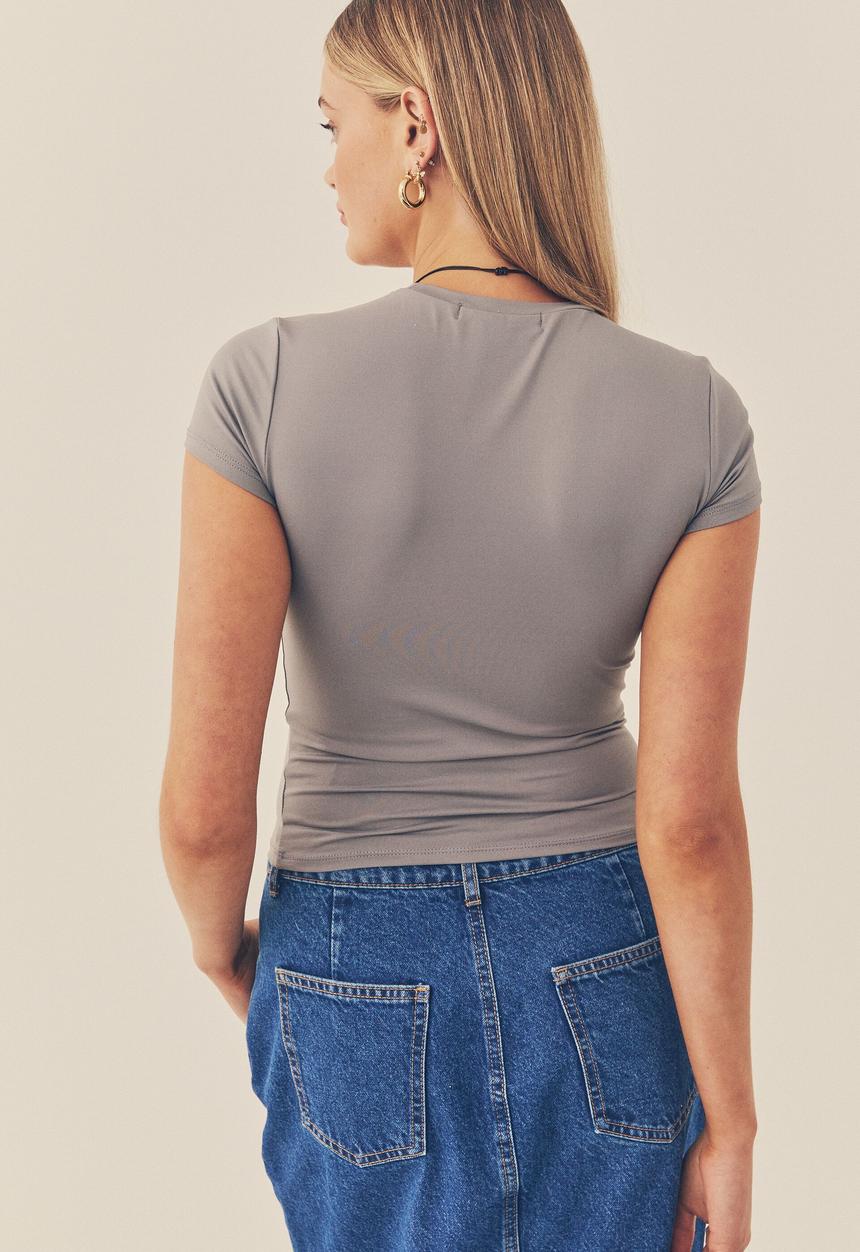 Supré  - Shay short sleeve top - cement grey