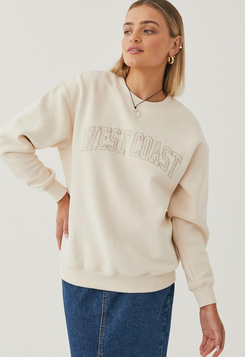 Supré  - Tonya oversized crew jumper - cookies and cream/west coast