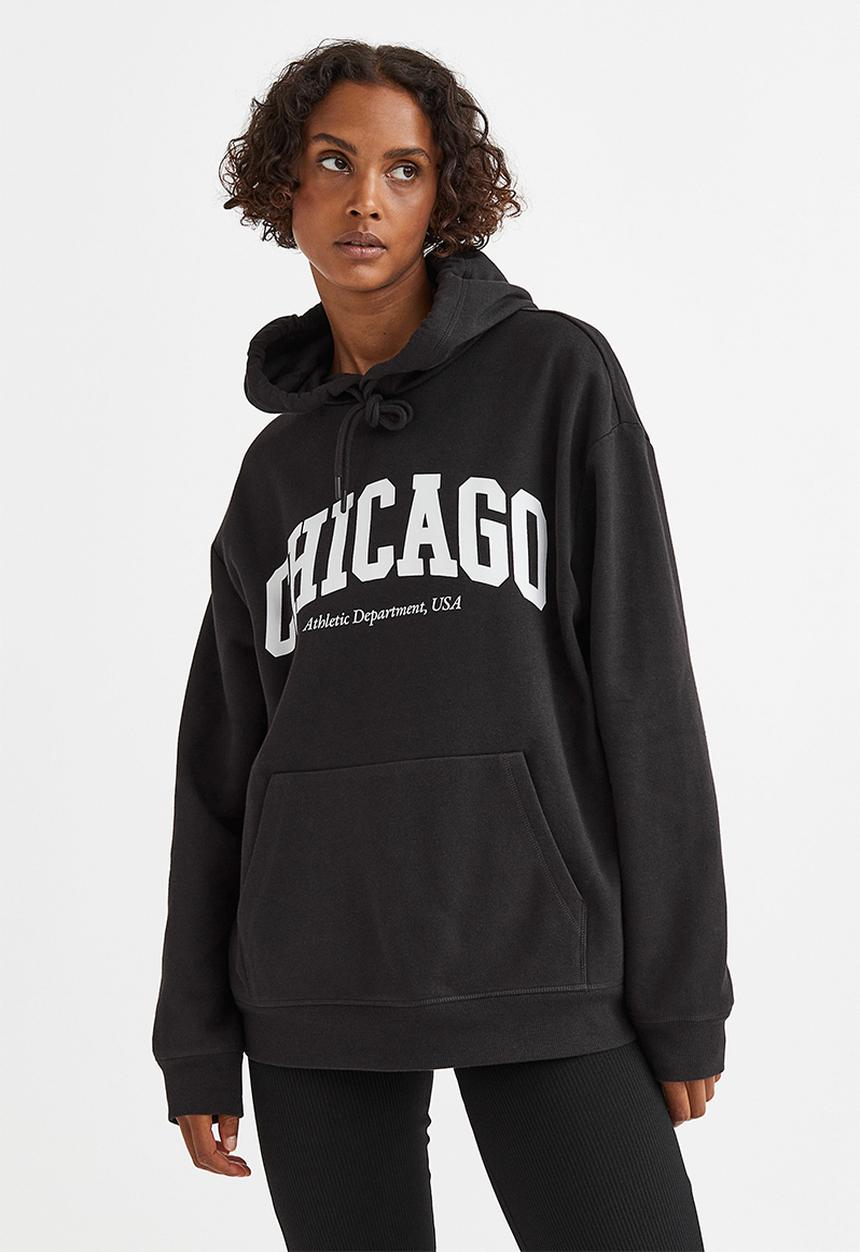H&M - Hoodie - black/chicago
