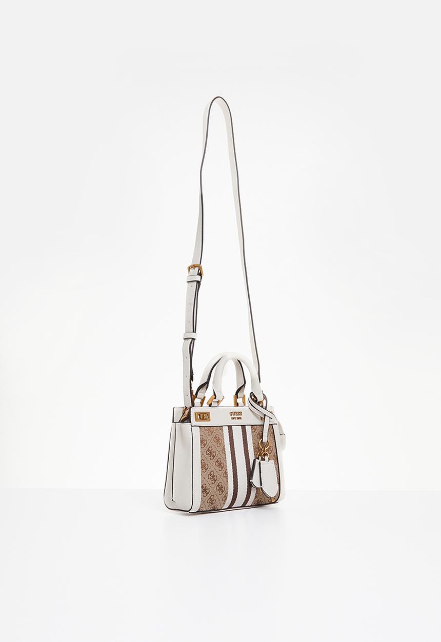 GUESS - Katey mini satchel-latte logo & stone