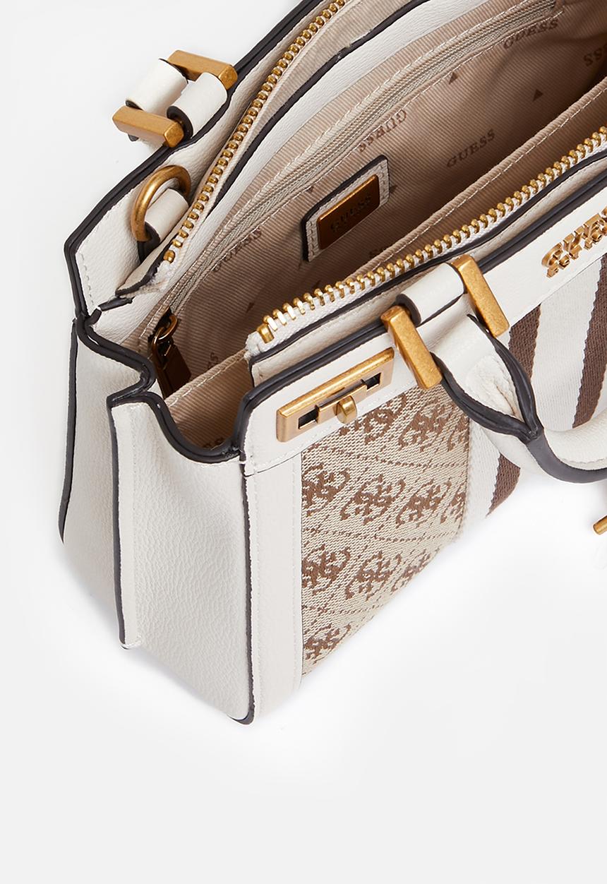 GUESS - Katey mini satchel-latte logo & stone