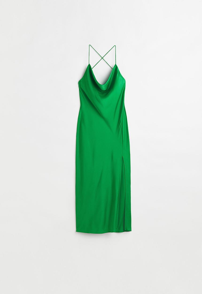 H&M - Satin slip dress - green