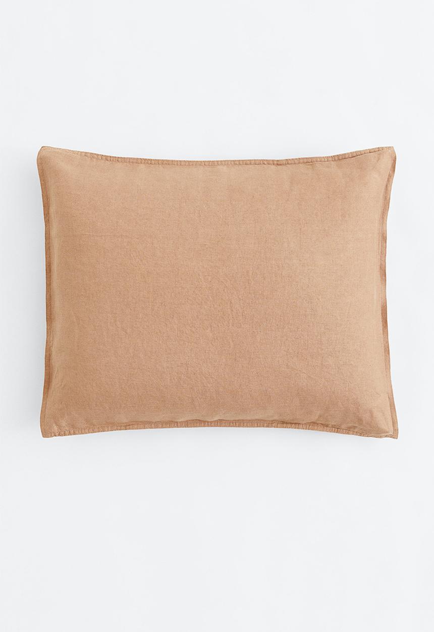 H&M - Washed linen pillowcase - beige