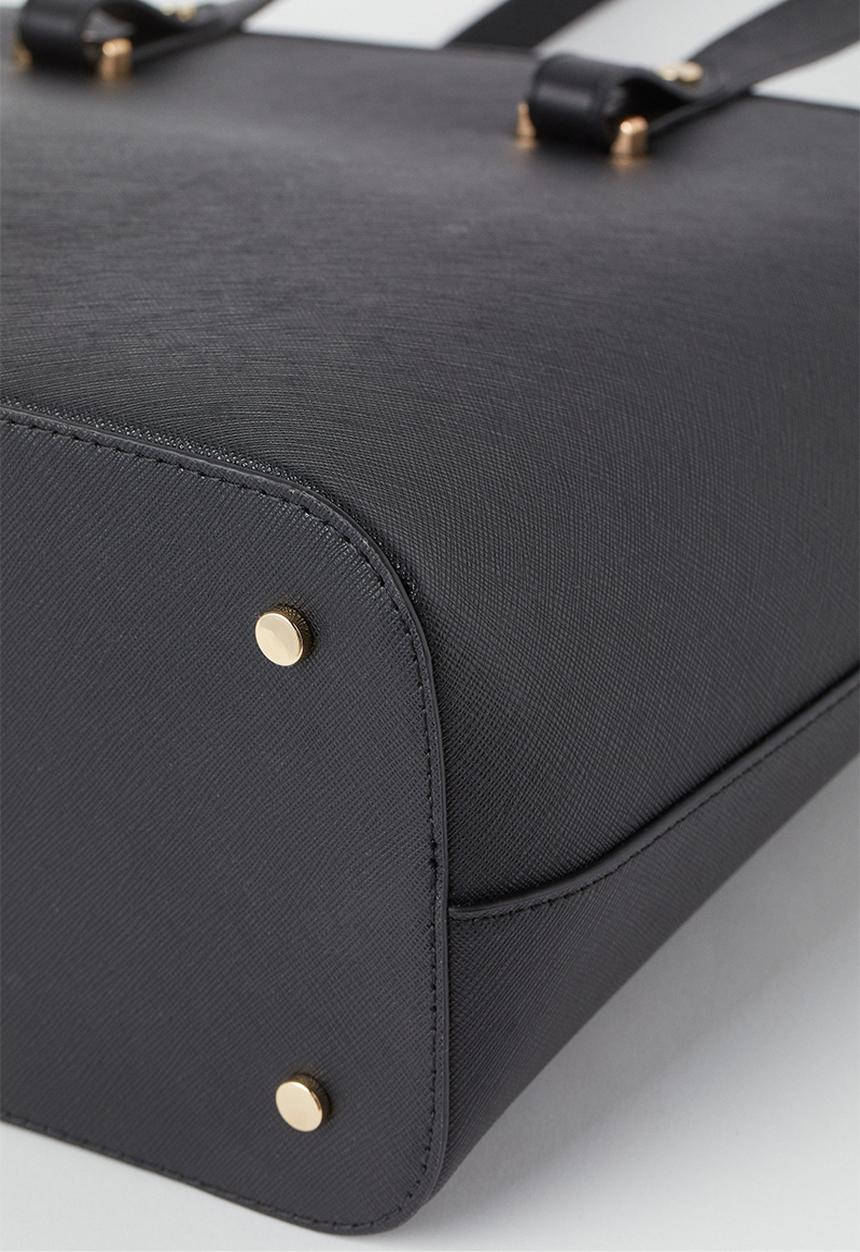 H&M - Imitation leather shopper - black