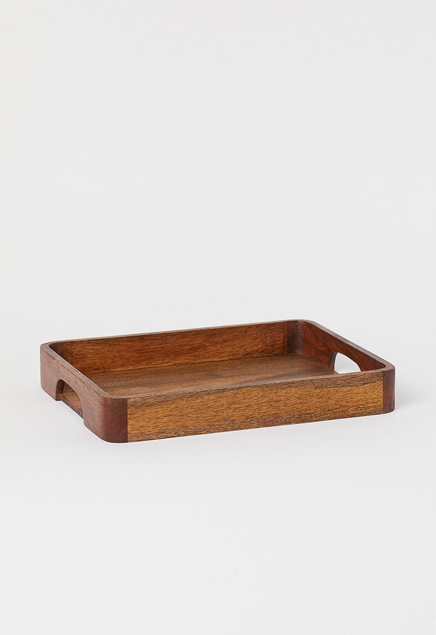 H&M - Wooden tray - brown