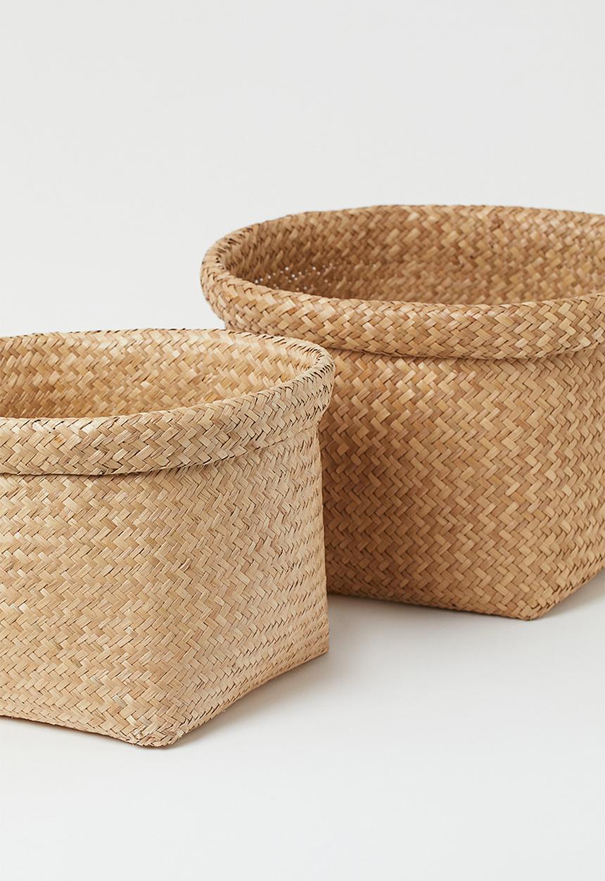 H&M - Seagrass storage basket - beige