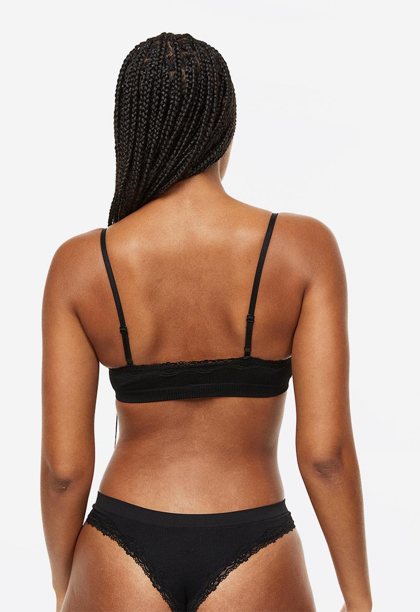 H&M - Seamless padded bra - black
