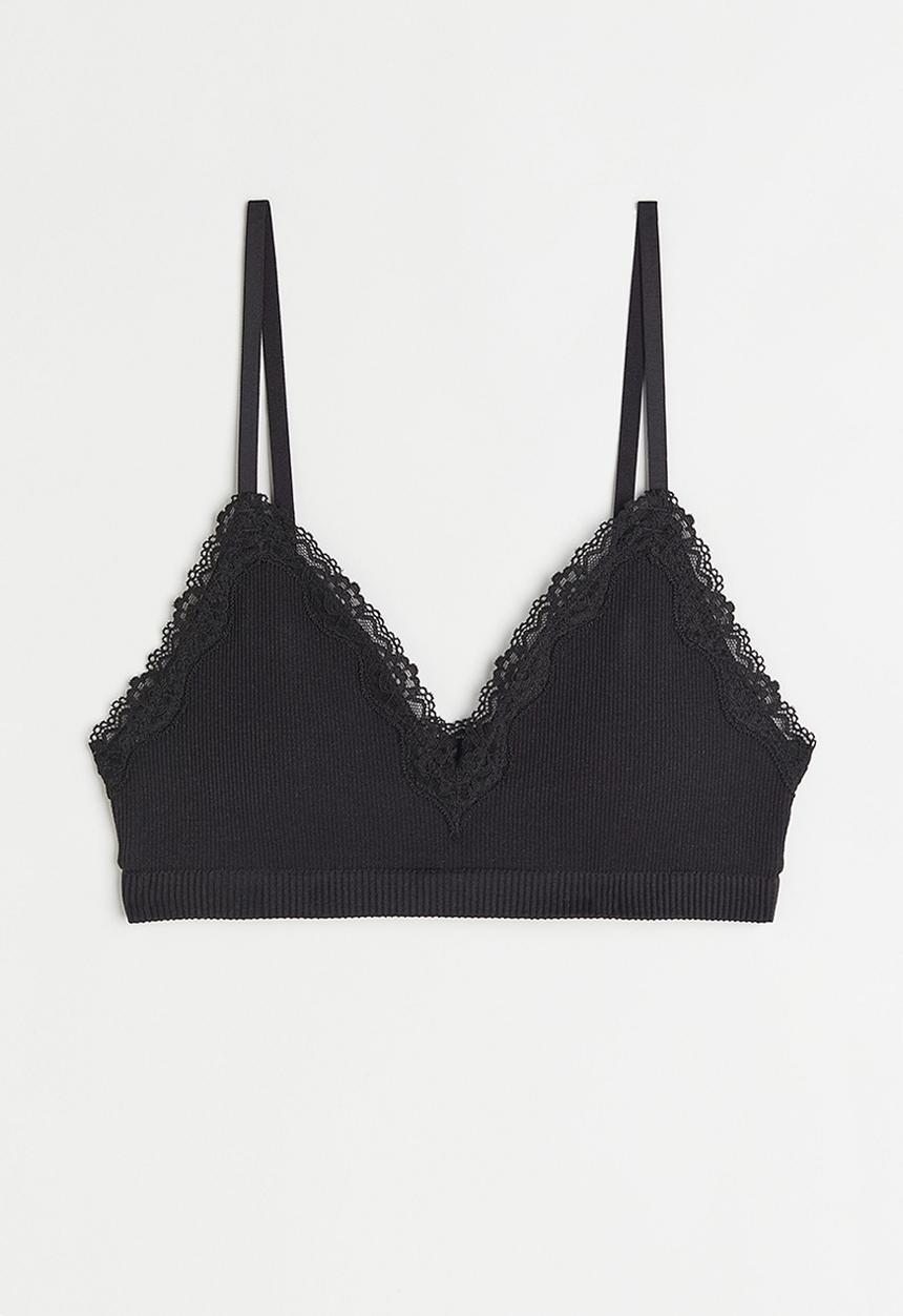 H&M - Seamless padded bra - black