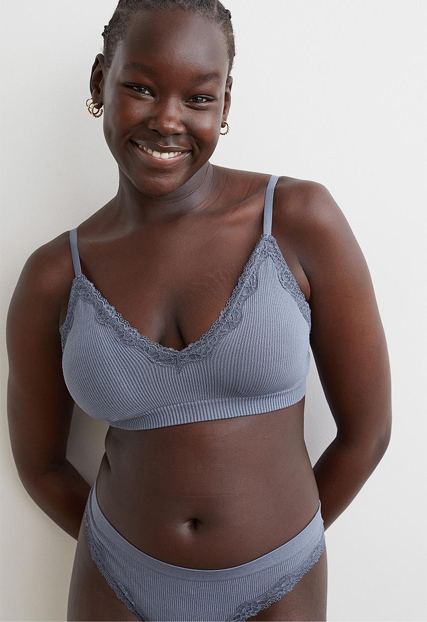 H&M - Seamless padded bra - pigeon blue