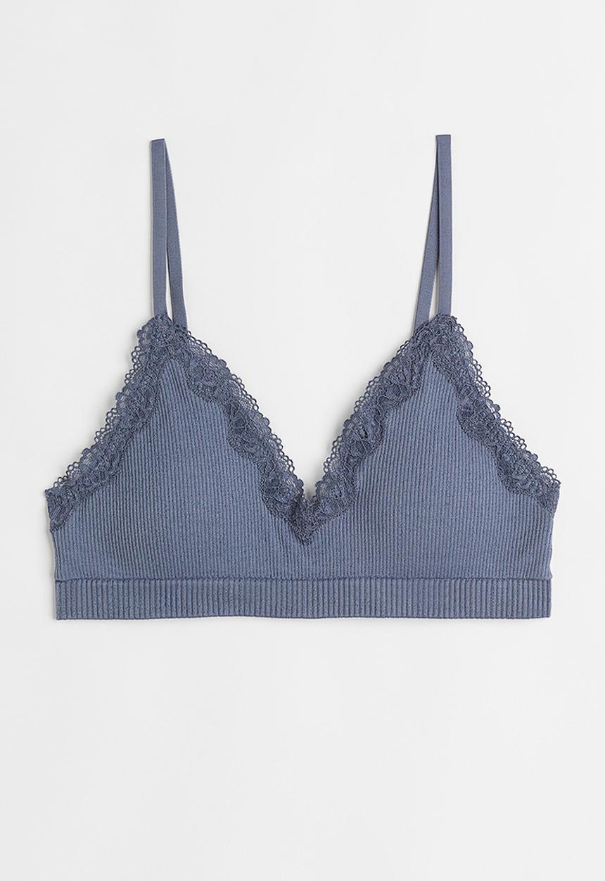 H&M - Seamless padded bra - pigeon blue