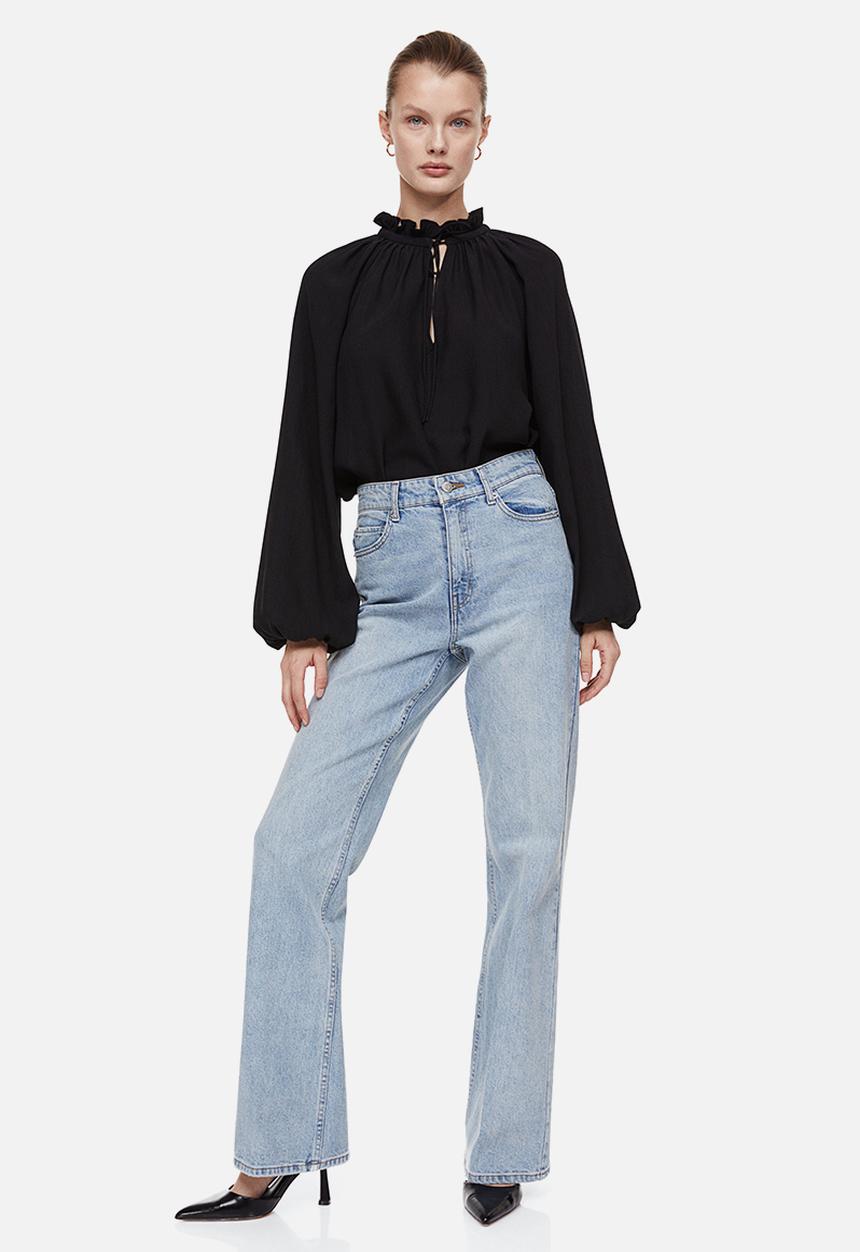 H&M - Tie-detail blouse - black