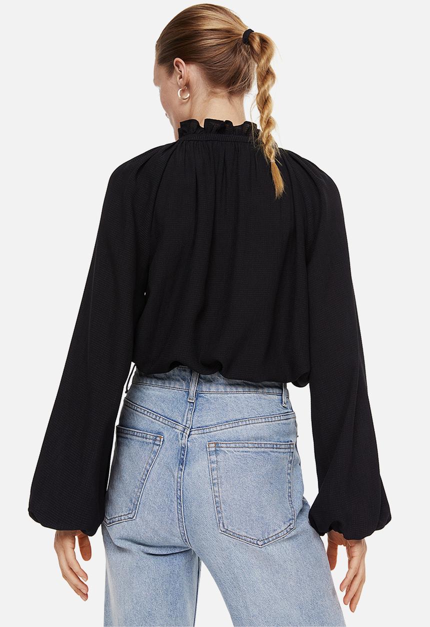 H&M - Tie-detail blouse - black