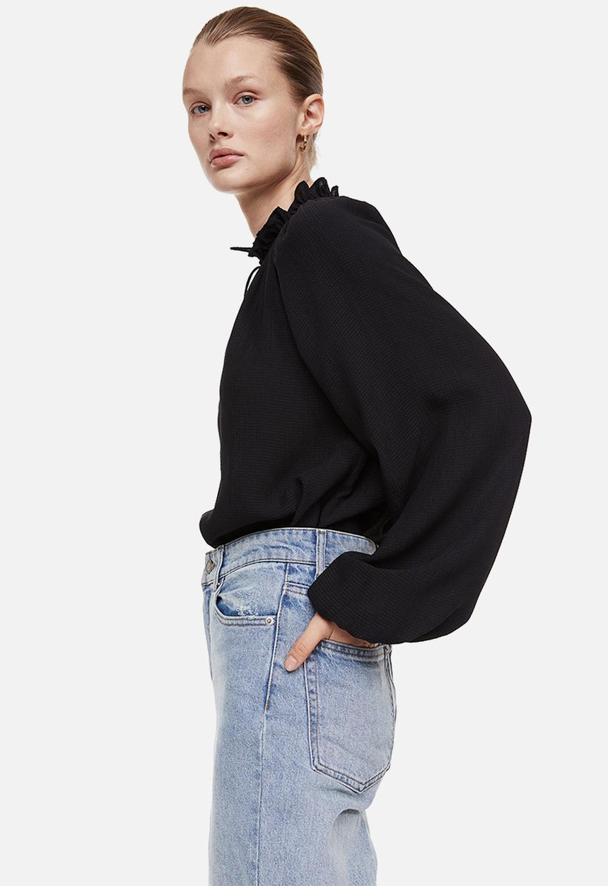 H&M - Tie-detail blouse - black
